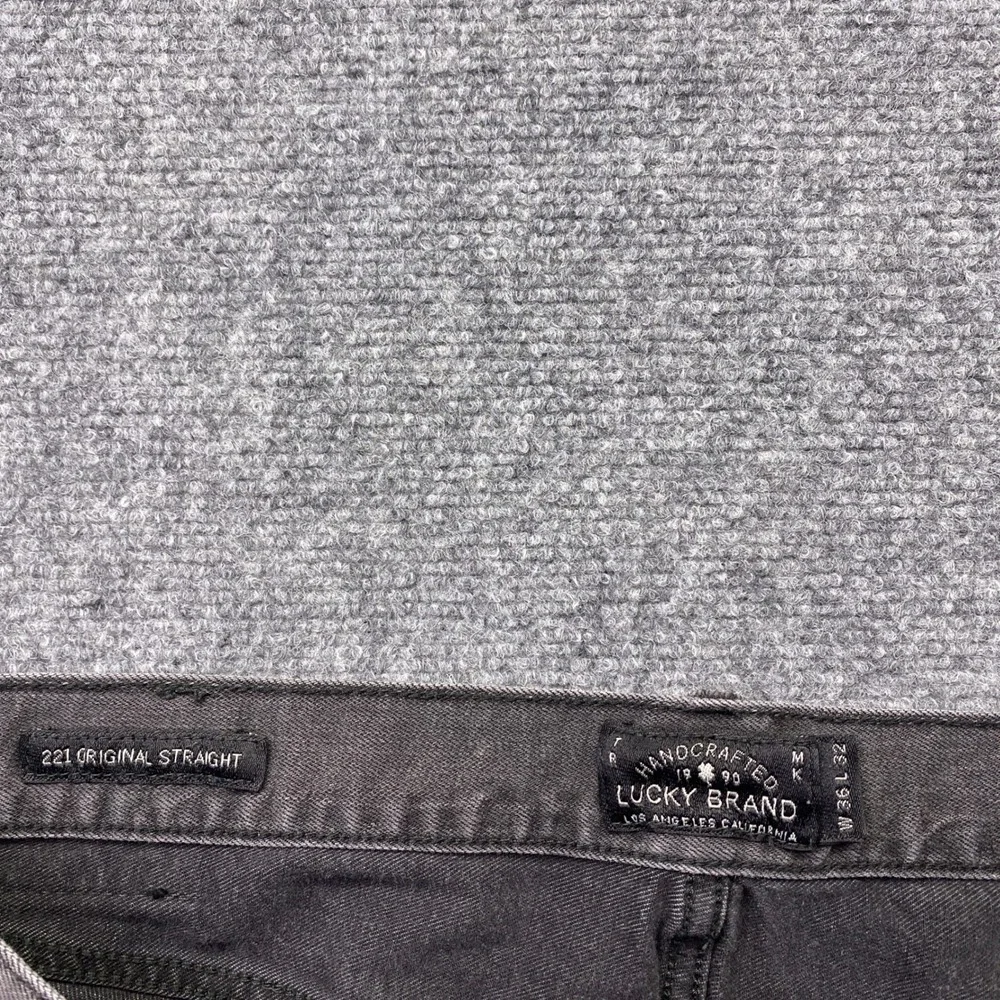 Lucky Brand 221 Original‎ Straight Grey Jeans Mens Sz 36 Grunge Retro Western